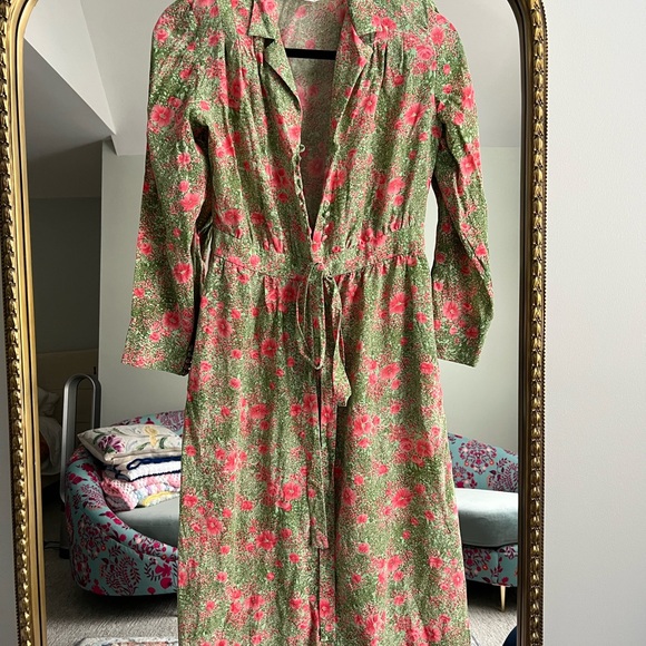 Leslie Fay Dresses & Skirts - Vintage Green and Pink Floral Midi Dress